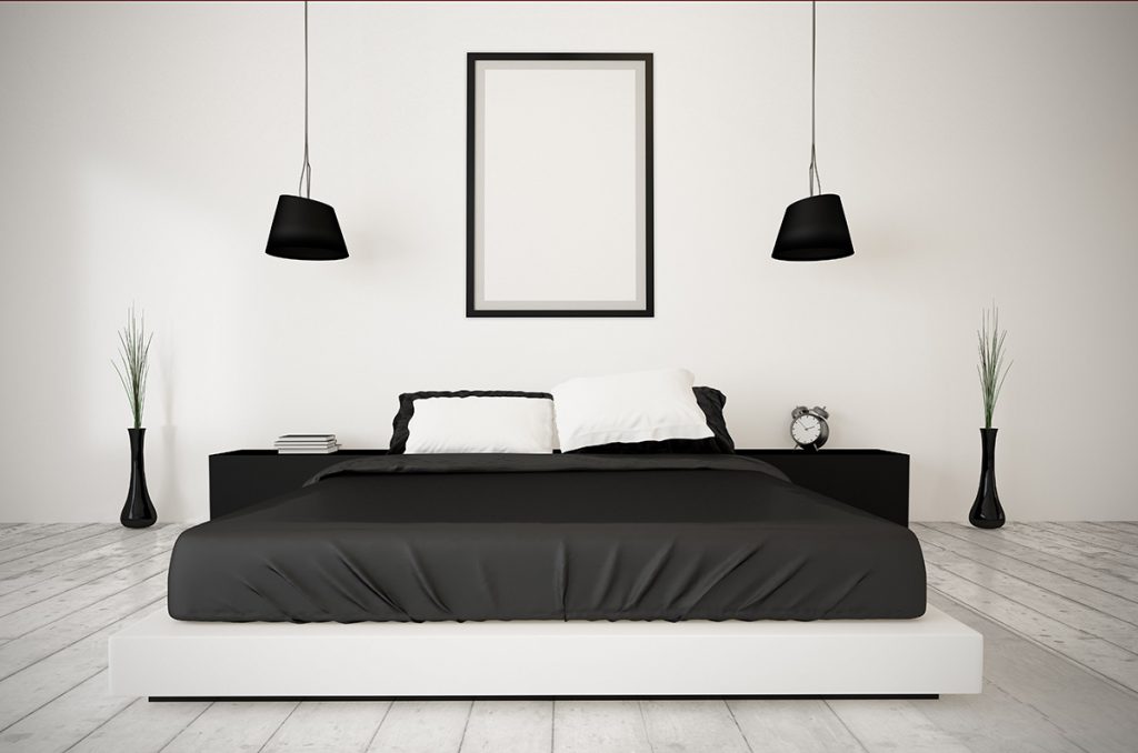 Спалня в черно и бяло